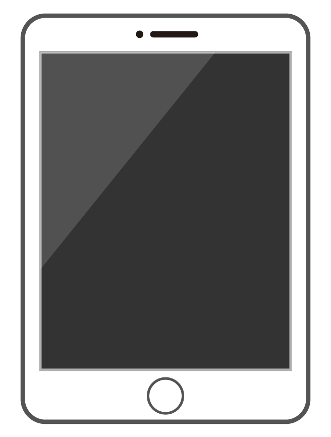 白いタブレット端末のイラスト
