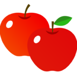 リンゴ（2つ）のイラスト