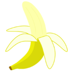 皮をむいたバナナのイラスト