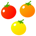 カラフルなミニトマトのイラスト