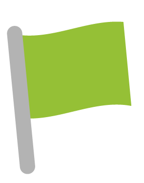 緑の旗のイラスト