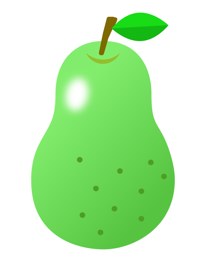 緑色の洋梨のイラスト