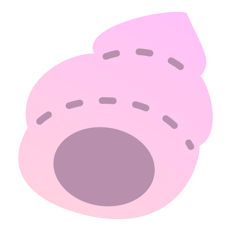 ピンク色の巻き貝のイラスト