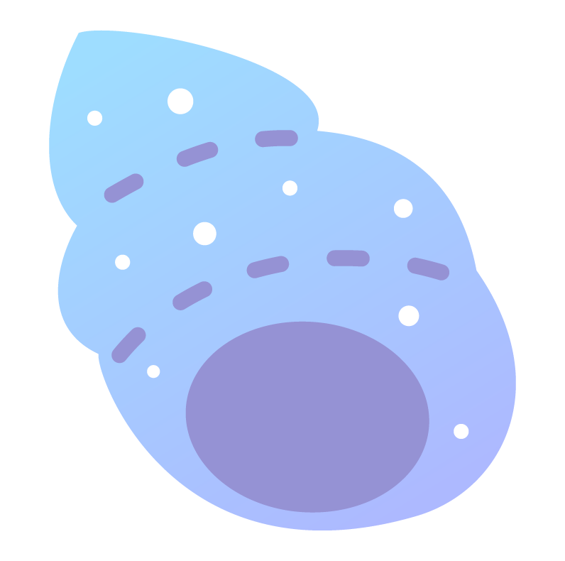 青い巻き貝のイラスト