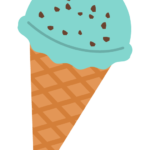 チョコミントのアイスクリームのイラスト