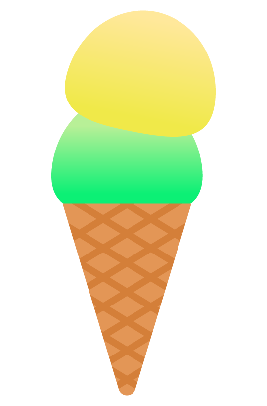ダブルのアイスクリームのイラスト