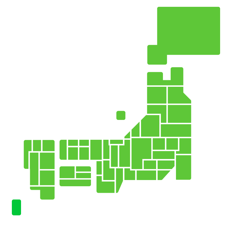 日本地図（都道府県分け）のイラスト