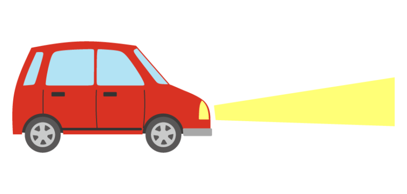 車のライト点灯のイラスト | 無料のフリー素材 イラストエイト