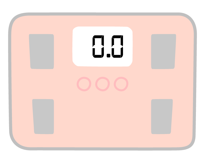 デジタルの体重計のイラスト