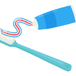 歯ブラシと歯磨き粉のイラスト