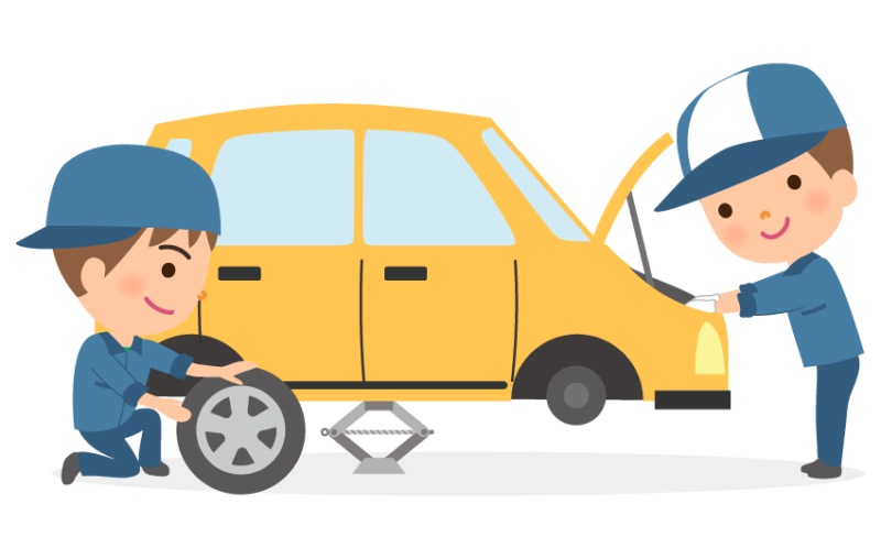 車のメンテナンス整備・車検のイラスト | 無料のフリー素材 イラストエイト