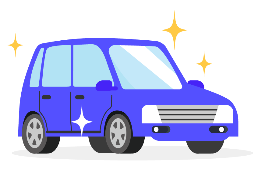 ピカピカの車のイラスト