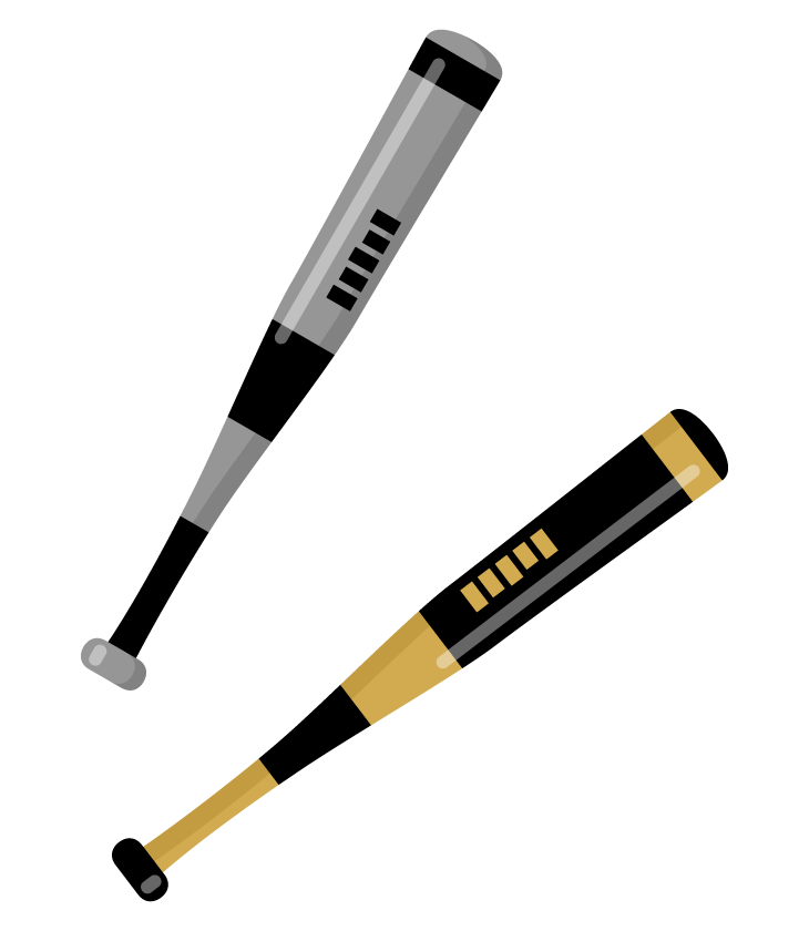 野球・金属バットのイラスト