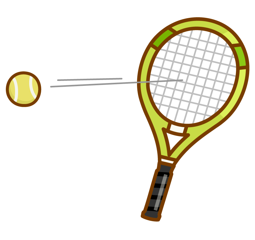 テニスラケットでボールを打っているイラスト