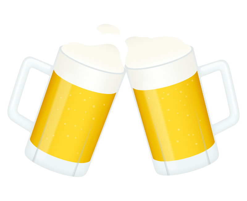 ビールで乾杯のイラスト