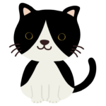 かわいい白黒の猫のイラスト