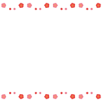 梅の花とつぼみの囲みフレーム飾り枠イラスト