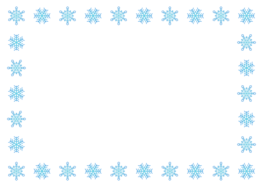 雪の結晶の囲みフレーム飾り枠イラスト