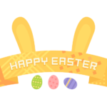 「HAPPY EASTER」の文字のイラスト