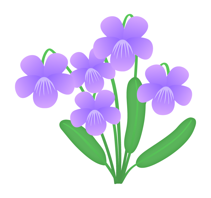 春・すみれの花のイラスト