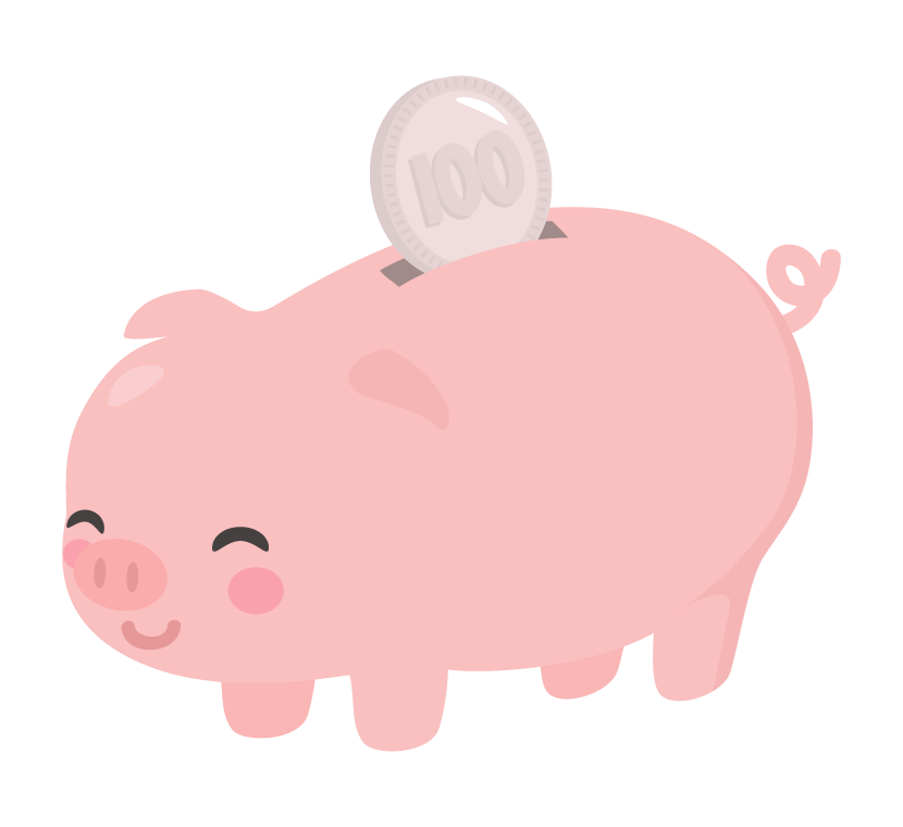 豚の貯金箱のイラスト