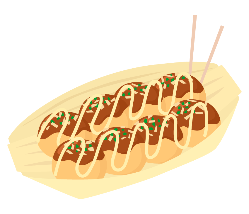 屋台のたこ焼きのイラスト