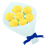 黄色いバラの花束のイラスト