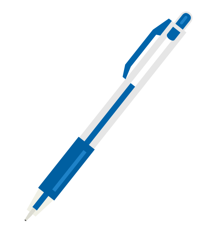 ボールペン（青色）のイラスト