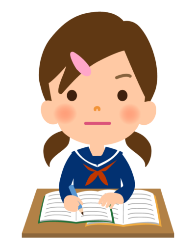 勉強をする学生（女性）のイラスト | 無料のフリー素材 イラストエイト