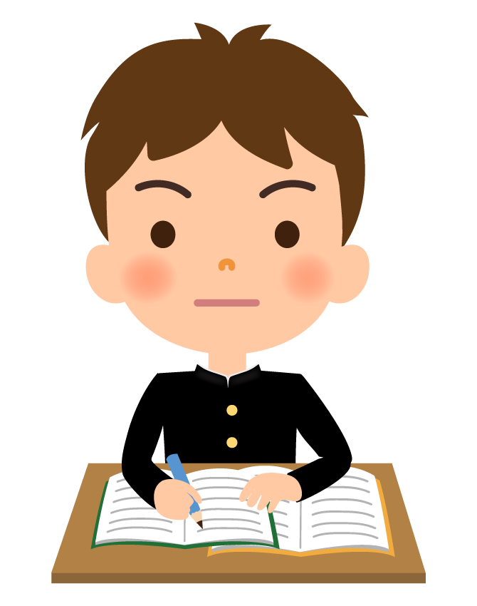 勉強をする学生のイラスト