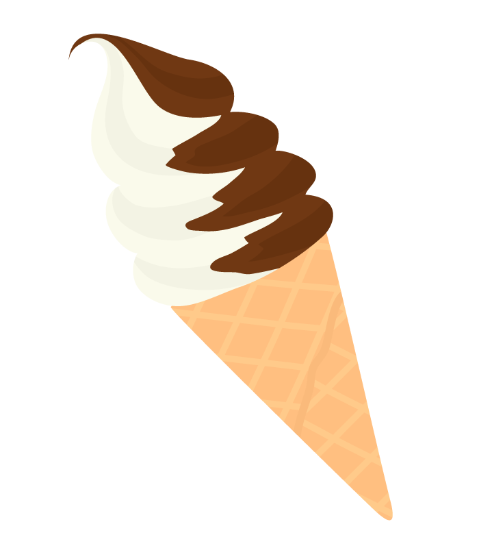 チョコのソフトクリームのイラスト