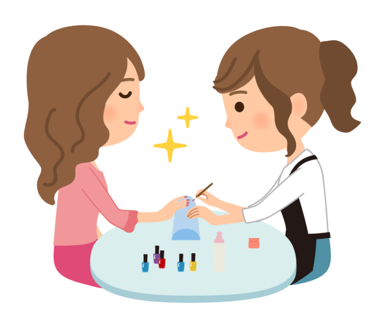 ネイリストがネイルをしているイラスト | 無料のフリー素材 イラストエイト