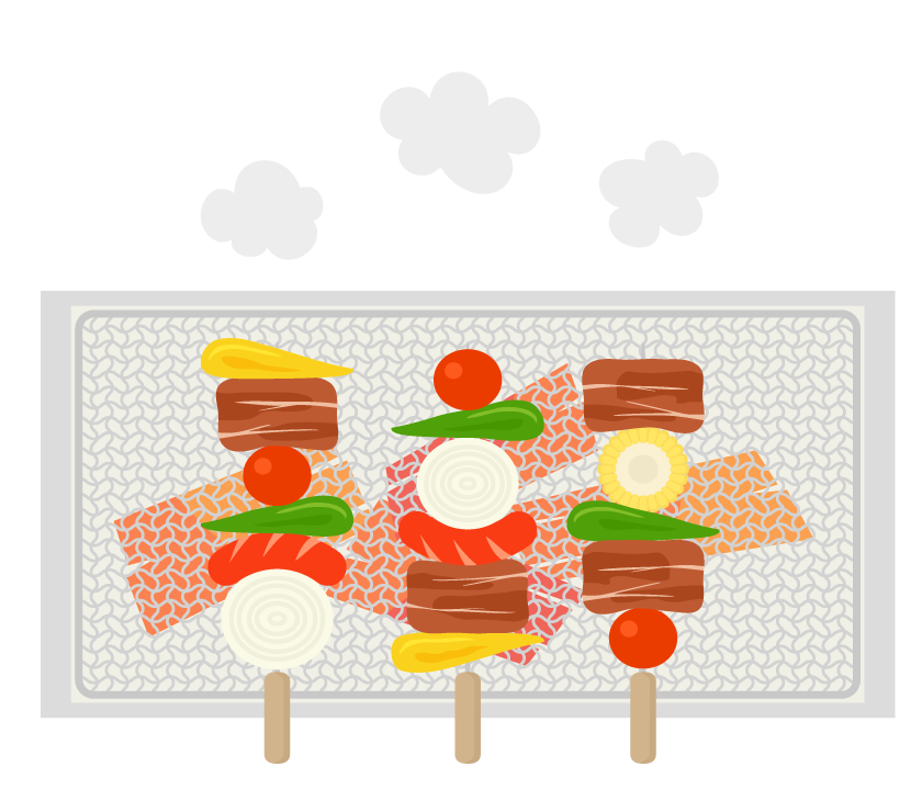 バーベキュー 炭火焼きのイラスト 無料のフリー素材 イラストエイト