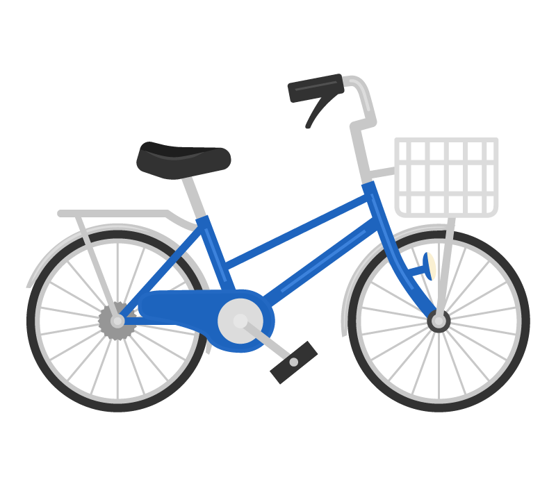 かご付きの自転車のイラスト