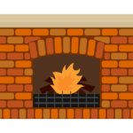 レンガの暖炉のイラスト