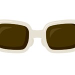 白い縁のサングラスのイラスト
