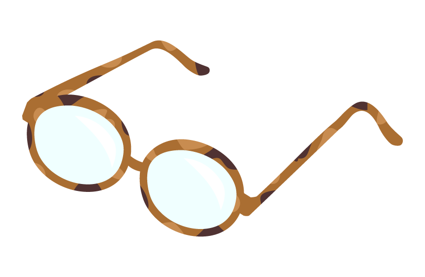 丸メガネのイラスト