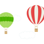 空飛ぶ気球のイラスト