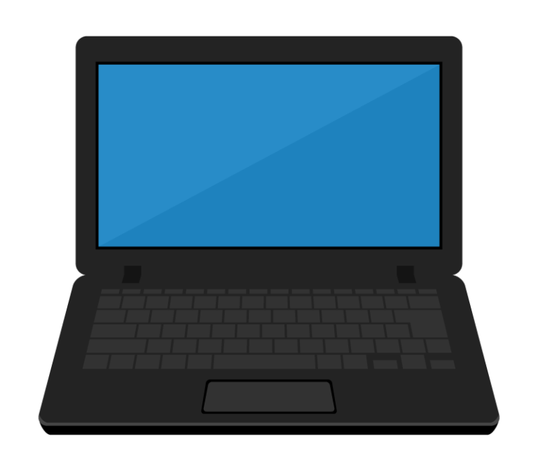ノートパソコン（ブラック）のイラスト | 無料のフリー素 …