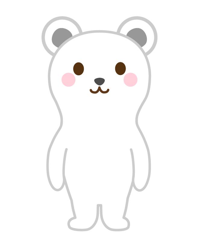 かわいいシロクマのイラスト