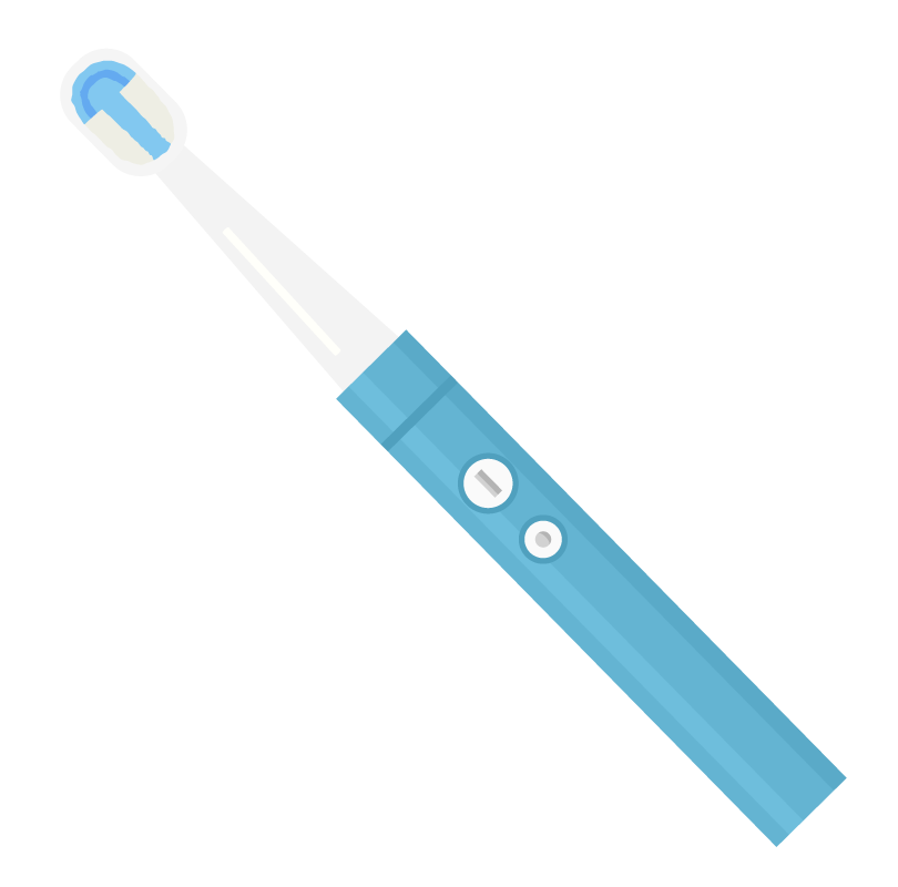 青い電動歯ブラシのイラスト