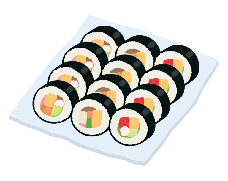 カットした太巻き・海苔巻きのイラスト | 無料のフリー素材 イラストエイト