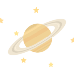 星と土星のイラスト