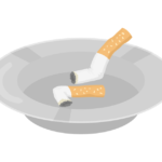 灰皿とタバコの吸い殻のイラスト