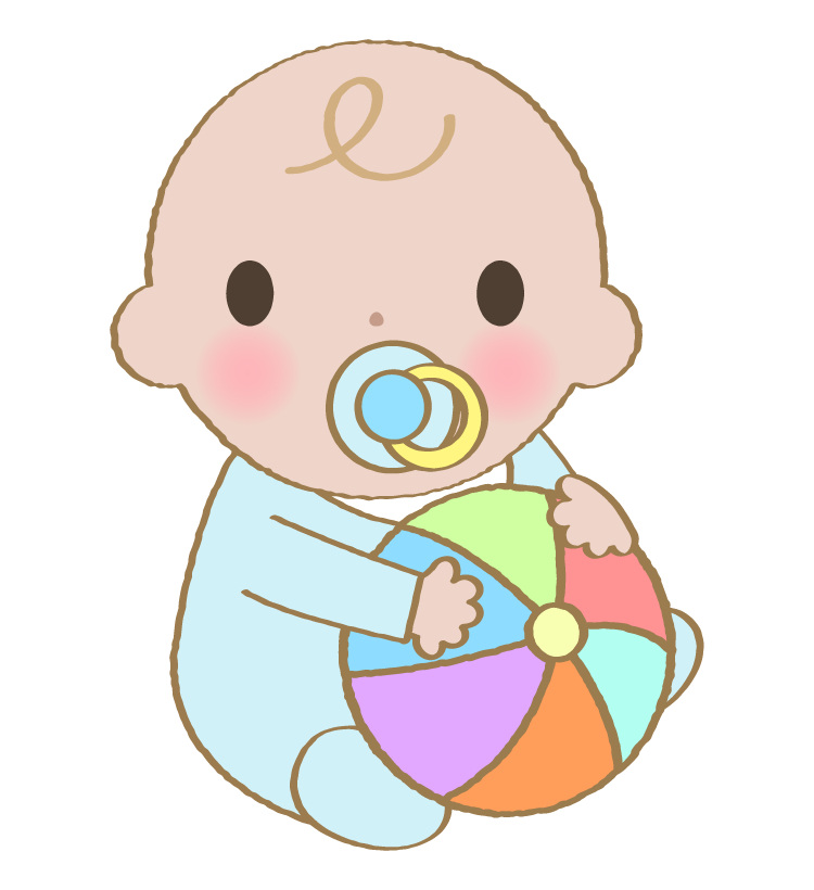ボールを持っている赤ちゃんのイラスト 無料のフリー素材 イラストエイト