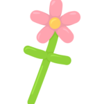 花のバルーンアートのイラスト