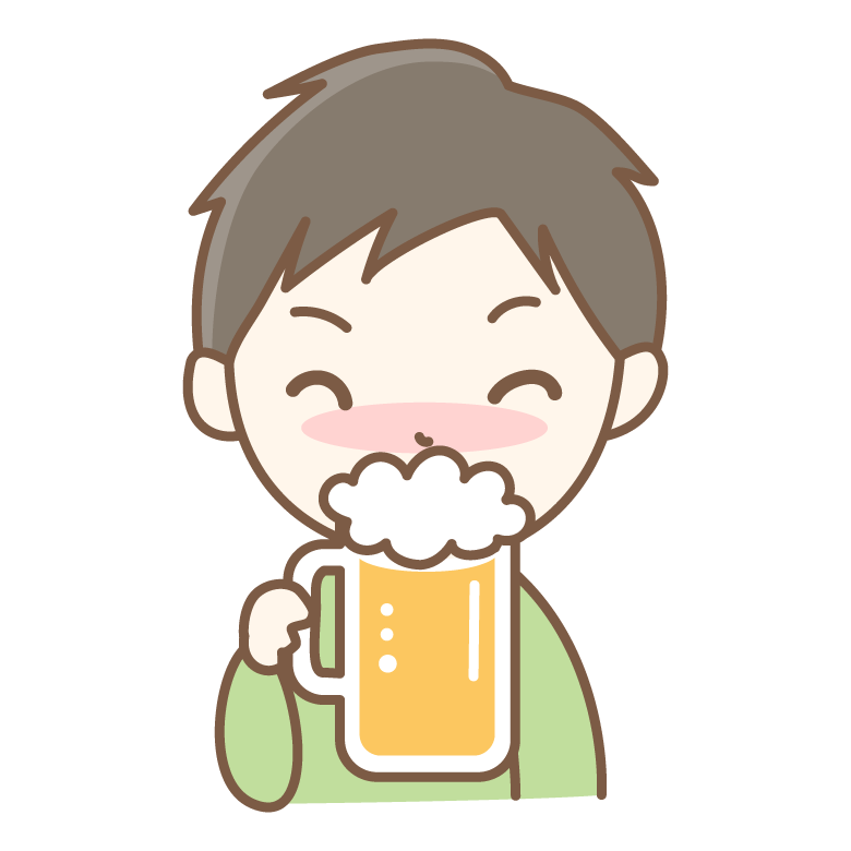 ビールを飲む男性のイラスト 無料のフリー素材 イラストエイト