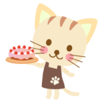 かわいい猫のケーキ屋さんのイラスト