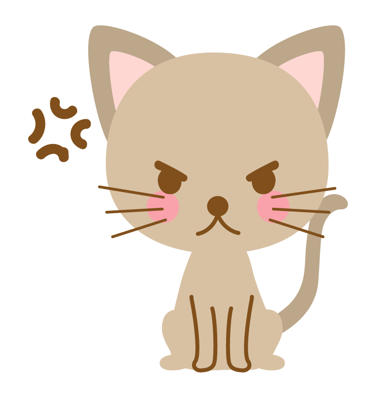 威嚇・怒っている猫のイラスト