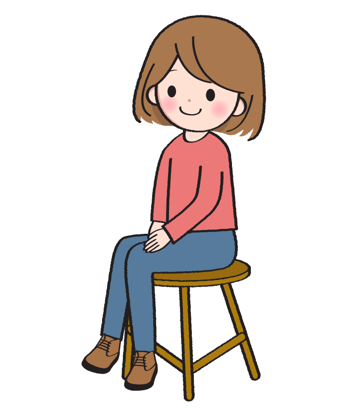 椅子に座っている女性のイラスト